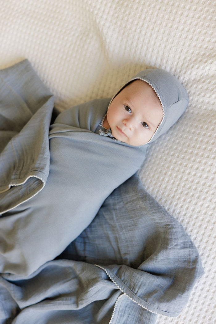 Aurora Classics Breathable Muslin Swaddle with Scallop