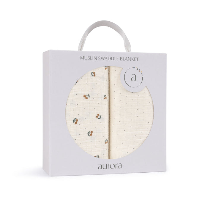 Aurora Classics Cotton Muslin Swaddle Blanket - 2 Pack