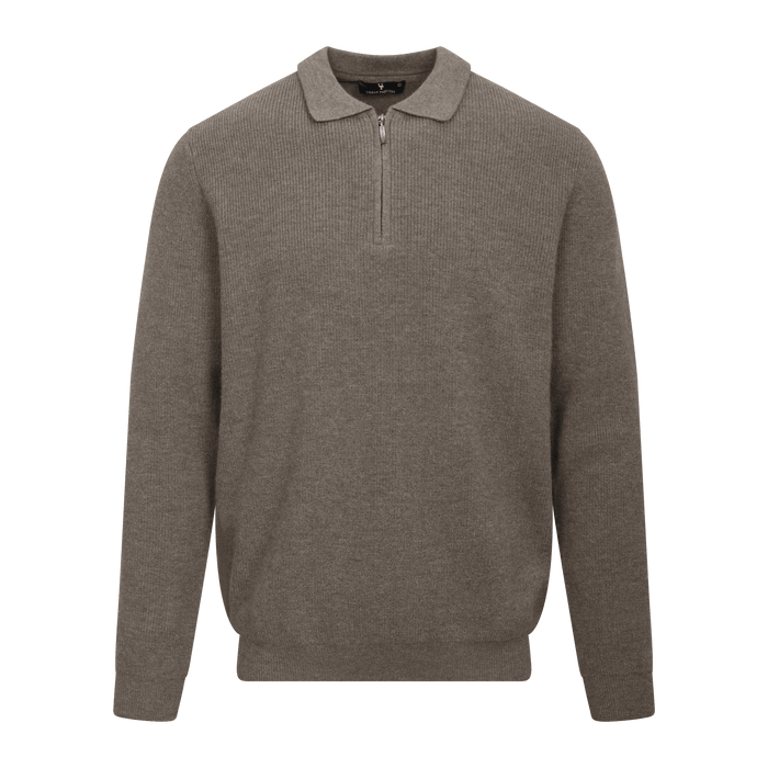 Urban Pioneers Male Austin Half-Zip SWEATER MID BROWN