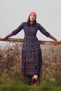 Bakari Jersey Tiered Midi Dress (Black Star Cluster)