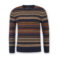 Barbour - Fairisle Crew Neck Jumper in Navy Marl - Nigel Clare