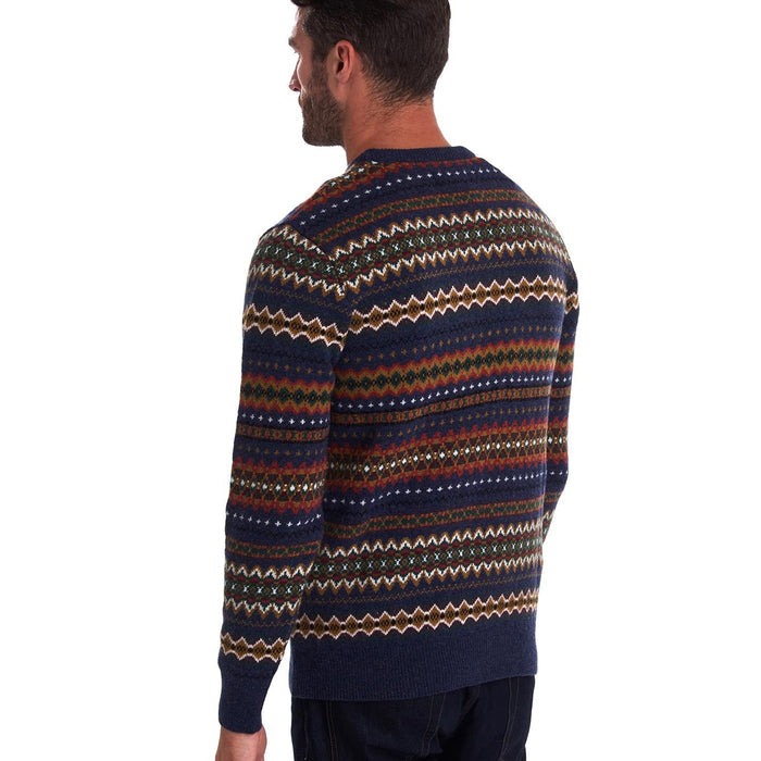 Barbour - Fairisle Crew Neck Jumper in Navy Marl - Nigel Clare