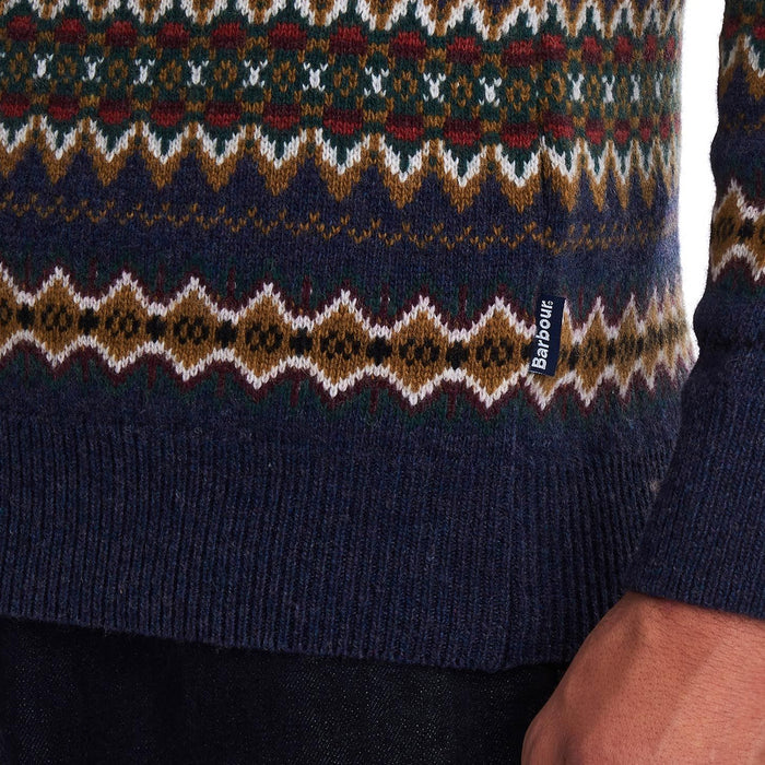 Barbour - Fairisle Crew Neck Jumper in Navy Marl - Nigel Clare