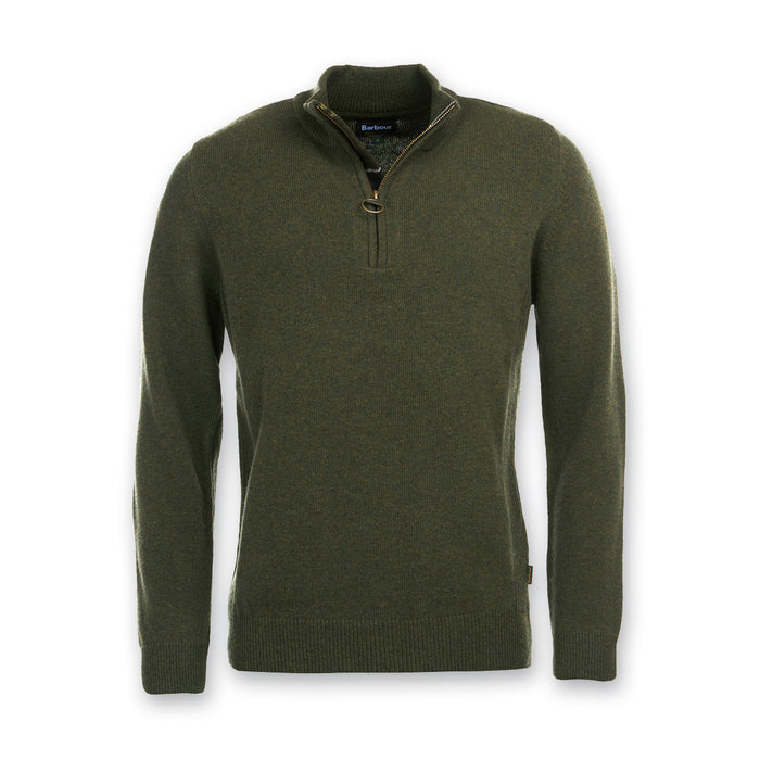 Barbour - Holden Half Zip Jumper in Olive Marl - Nigel Clare