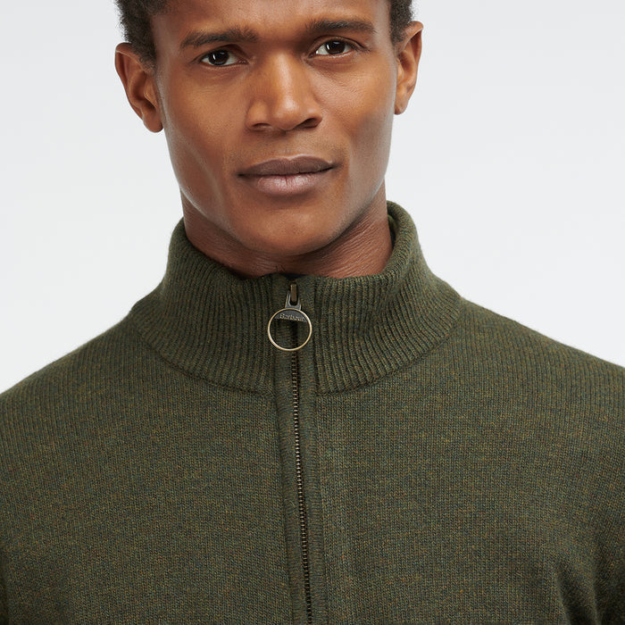 Barbour - Holden Half Zip Jumper in Olive Marl - Nigel Clare