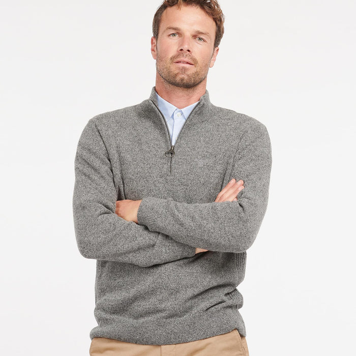 Barbour - Tisbury Knit Half Zip Jumper in Grey - Nigel Clare