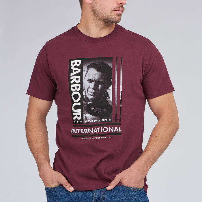 Barbour Intl - Goggles Steve McQ T-Shirt in Merlot - Nigel Clare