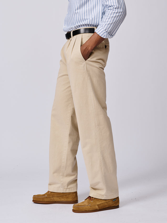 Aubin Washed Stone Barnstable Relaxed Fit Chino | Chinos