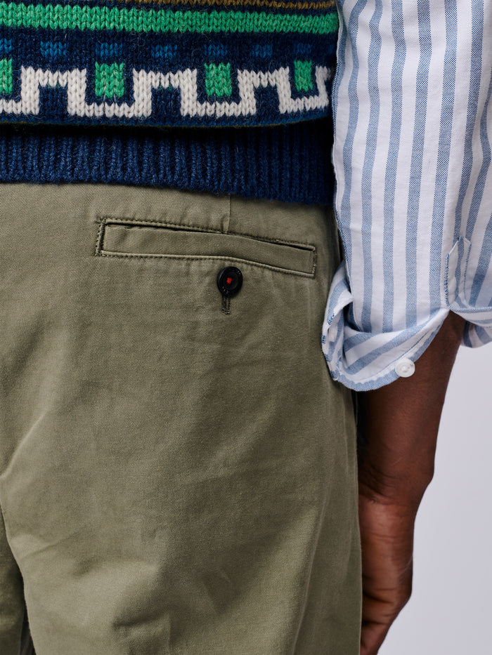 Aubin Khaki Barnstable Relaxed Fit Chino | Chinos