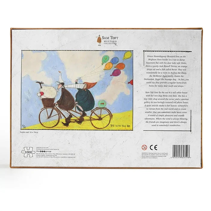 Back of the box of Sam Toft Be Who You Be 1000 piece jigsaw puzzle