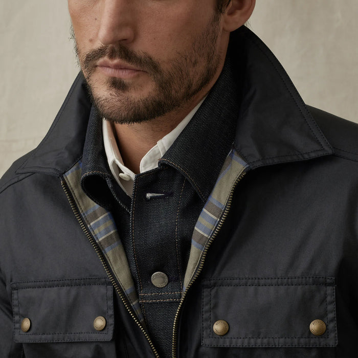 Belstaff - Dunstall Waxed Jacket in Dark Navy - Nigel Clare