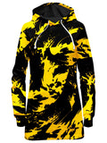 Black and Yellow Paint Splatter Hoodie Dress Big Tex Funkadelic Epic Hoodie