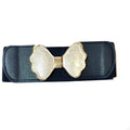 Style the Black Crystal Bow Stretch Belt exclusively at Born To Glam