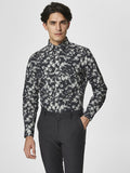Black Floral Print Full Sleeves Shirt