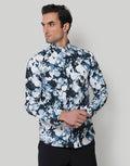 Black Floral Print Full Sleeves Shirt