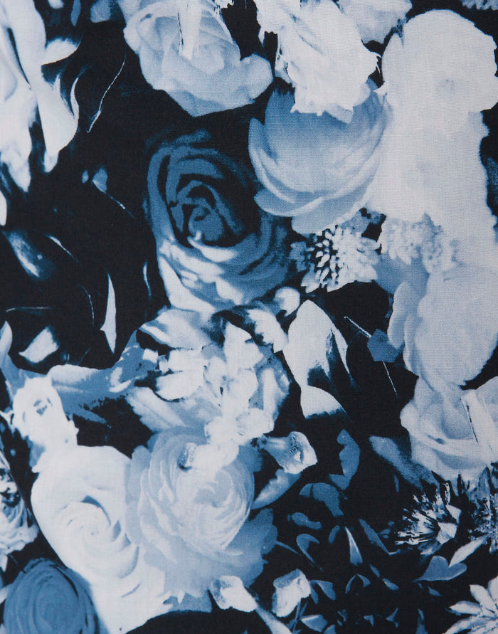 Black Floral Print Full Sleeves Shirt