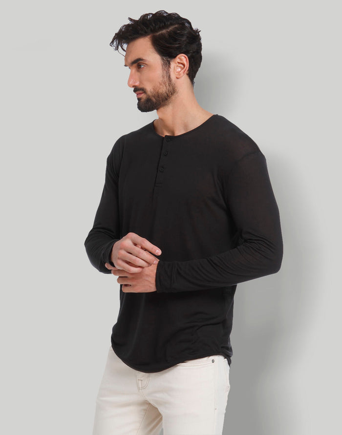 Black Henley T-Shirt
