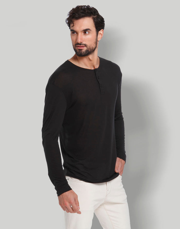 Black Henley T-Shirt