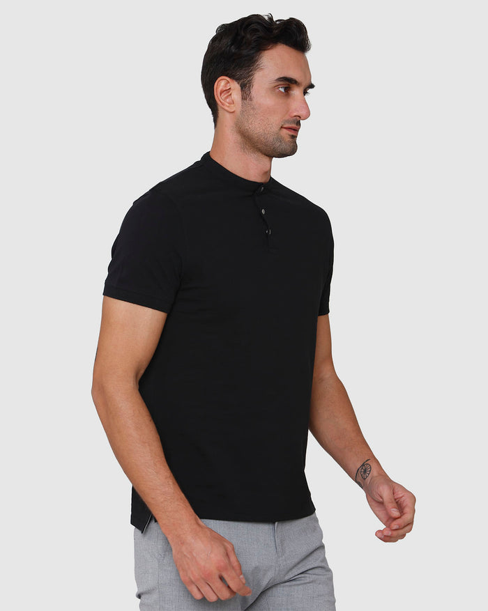 Black Henley T-Shirt