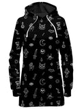 Black Pattern Hoodie Dress iEDM Epic Hoodie