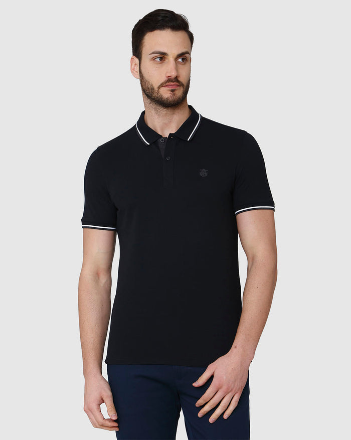 Black Polo Neck T-Shirt