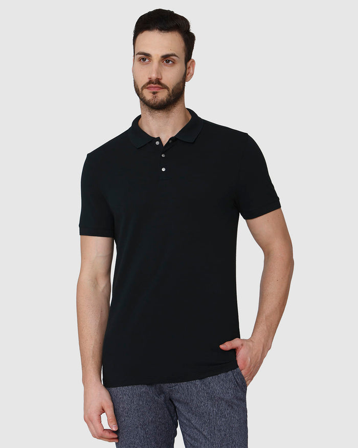 Black Polo Neck T-Shirt