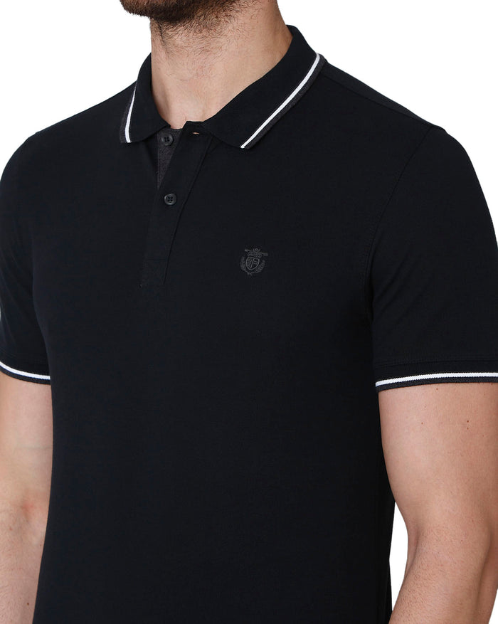 Black Polo Neck T-Shirt