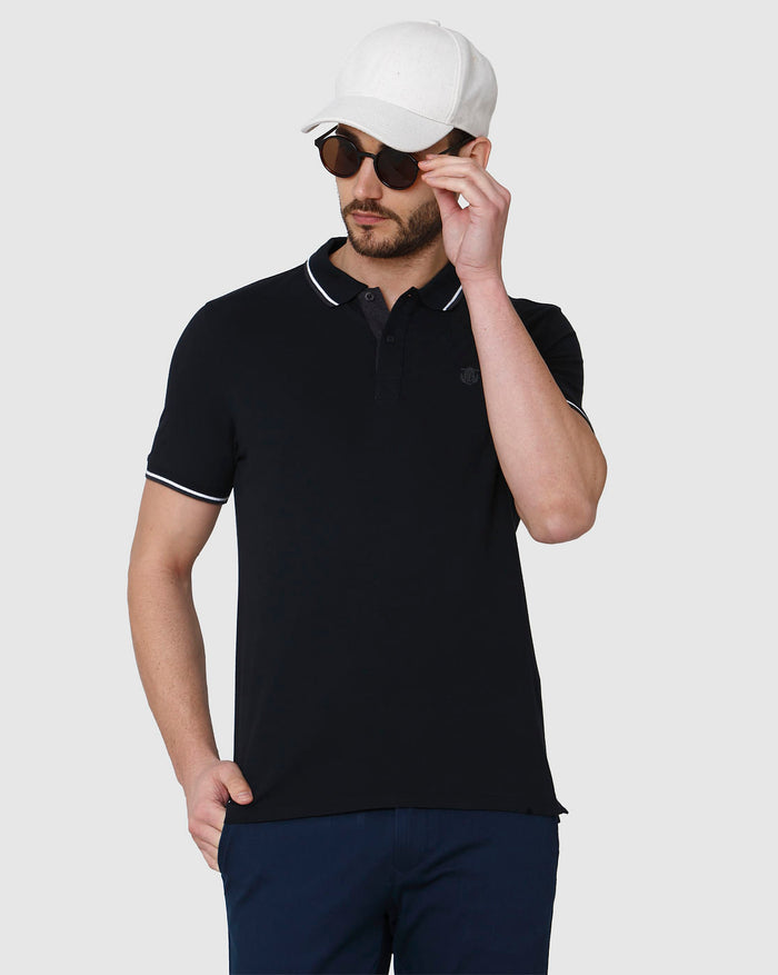 Black Polo Neck T-Shirt