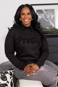 Black Pretty Chenille Sweatshirt