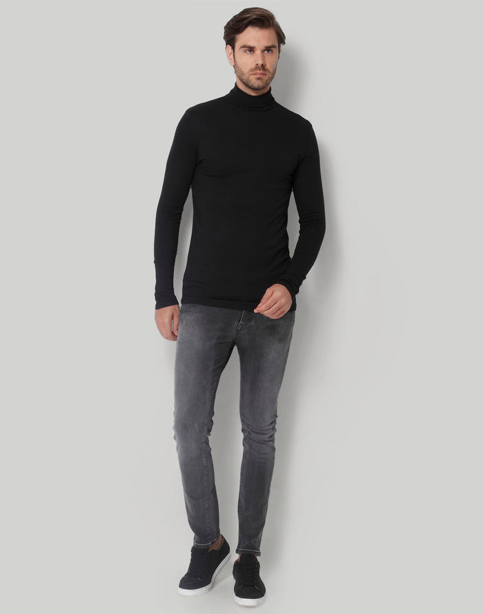 Black Turtle Neck T-Shirt