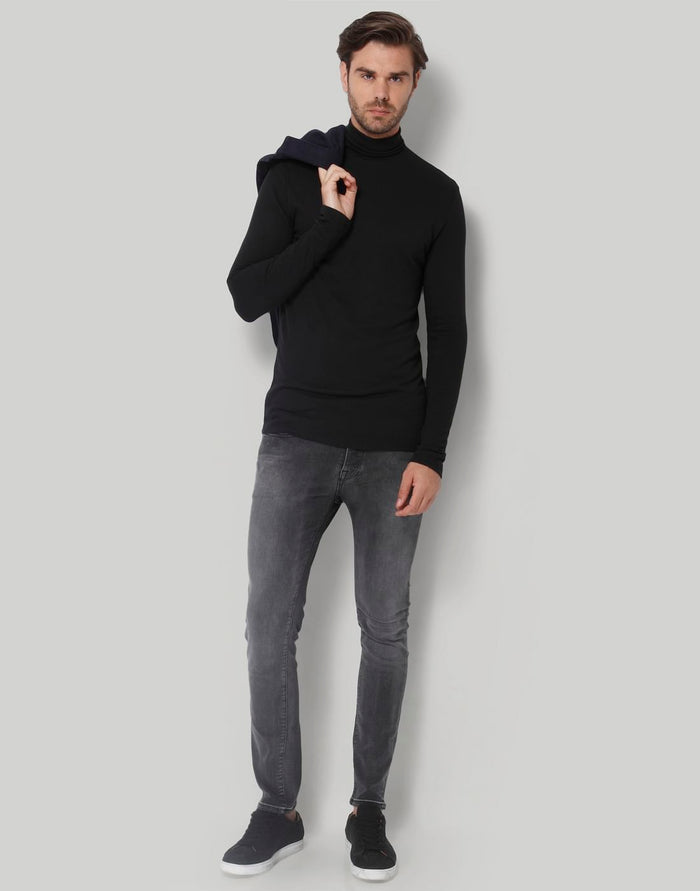 Black Turtle Neck T-Shirt