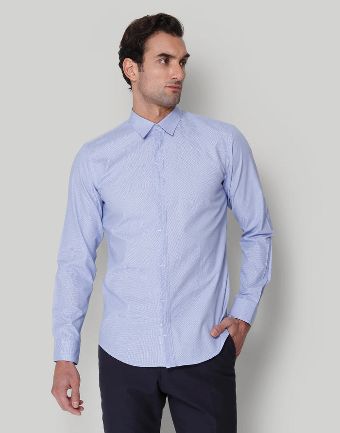 Blue Check Full Sleeves Shirt