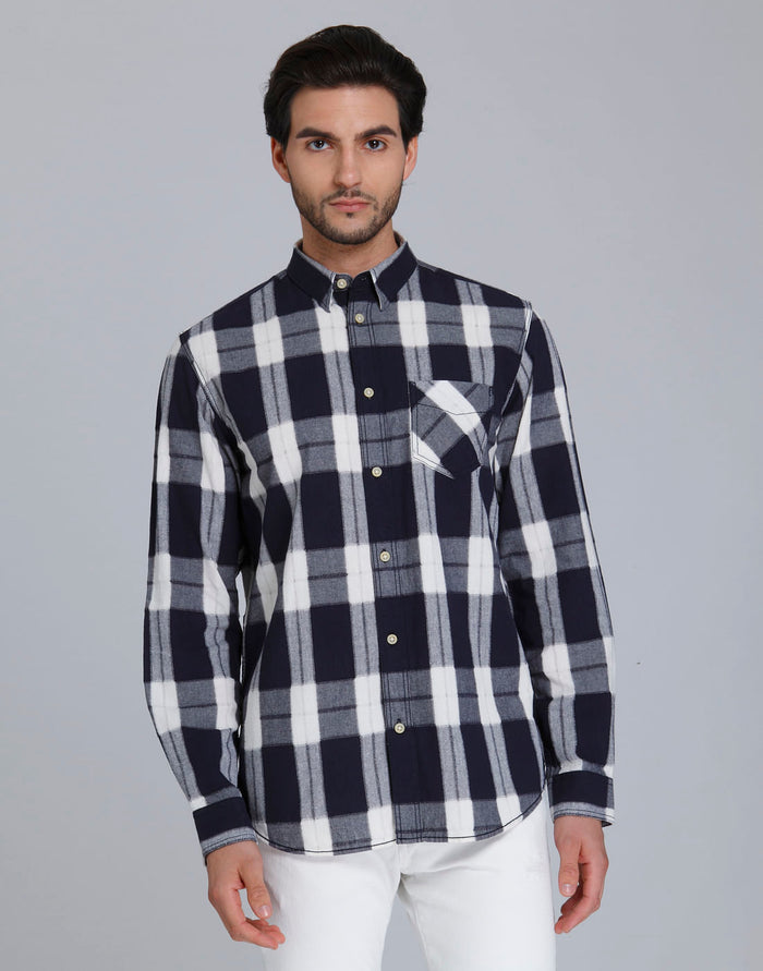Blue Check Full Sleeves Shirt