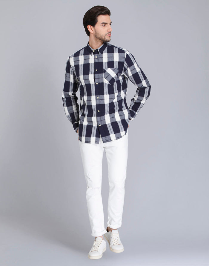 Blue Check Full Sleeves Shirt