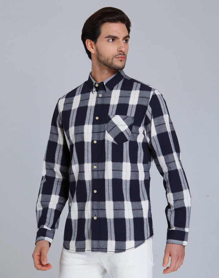 Blue Check Full Sleeves Shirt