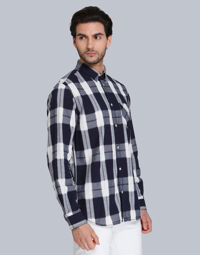 Blue Check Full Sleeves Shirt