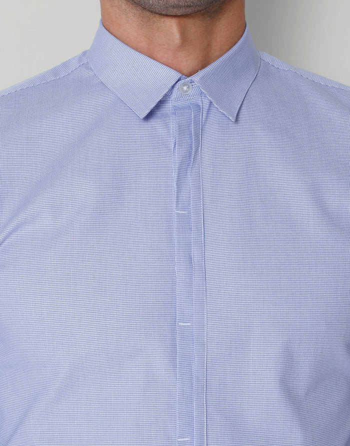 Blue Check Full Sleeves Shirt