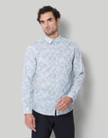 Blue Floral Print Full Sleeves Shirt