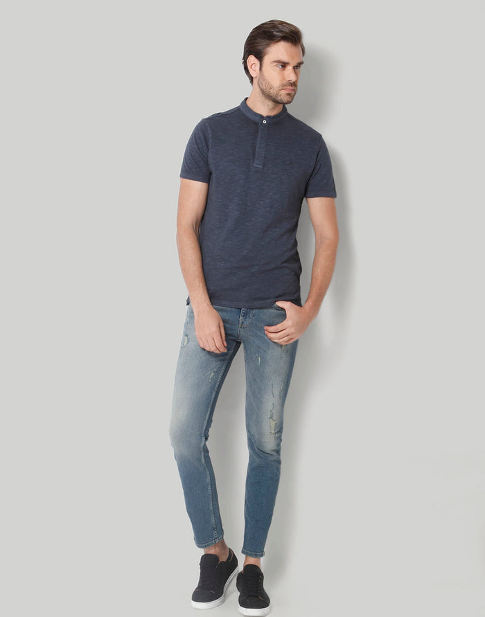 Blue Henley T-Shirt
