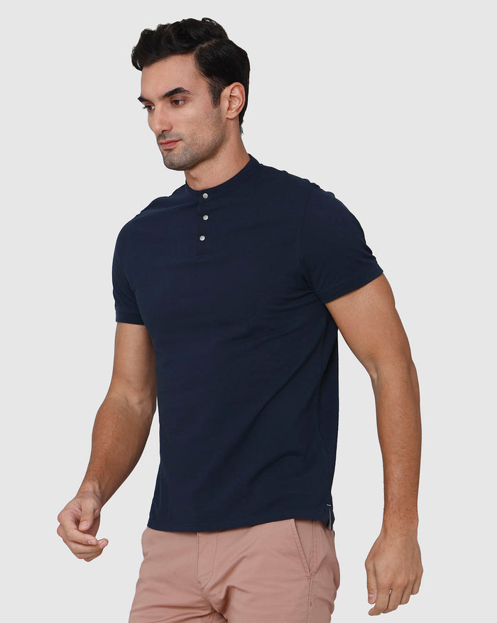 Blue Henley T-Shirt