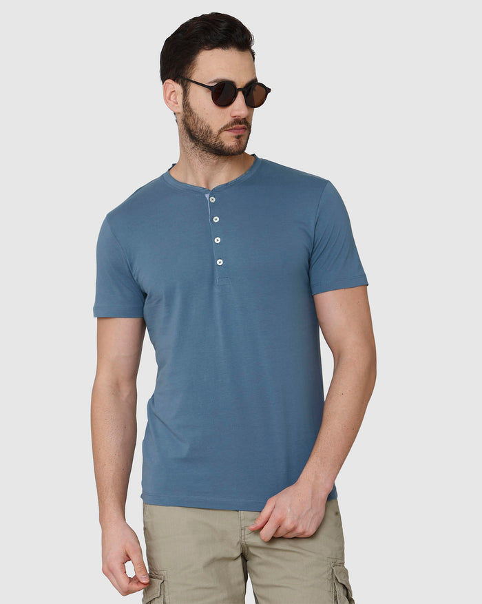 Blue Henley T-Shirt