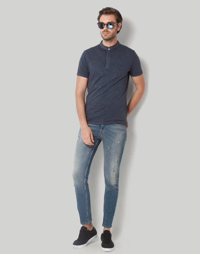 Blue Henley T-Shirt