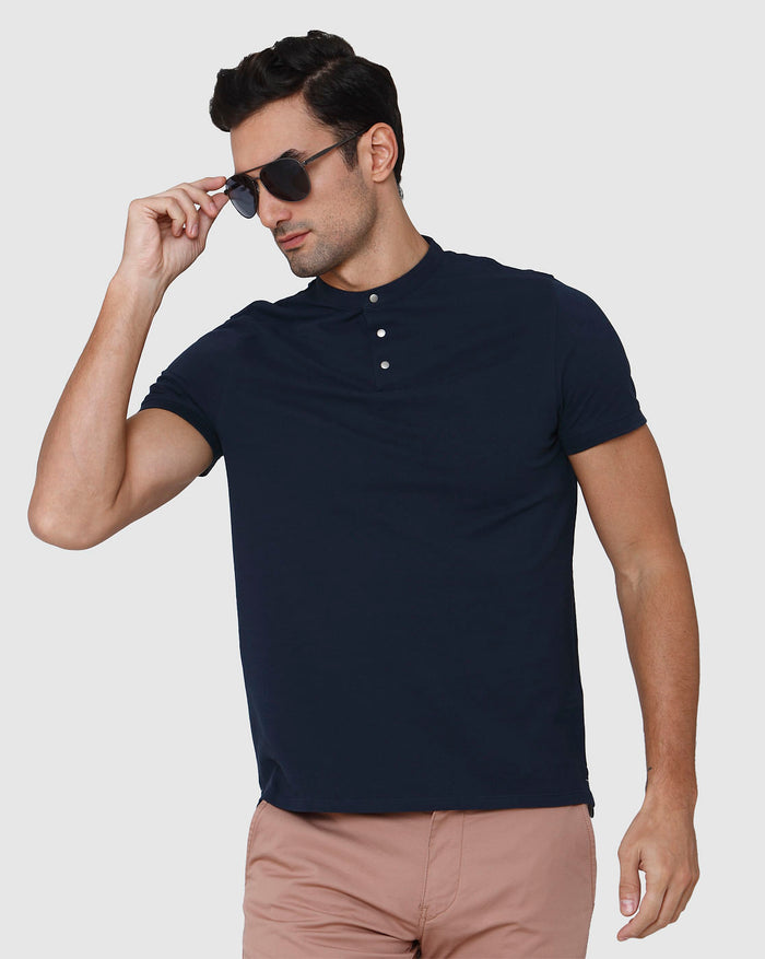 Blue Henley T-Shirt