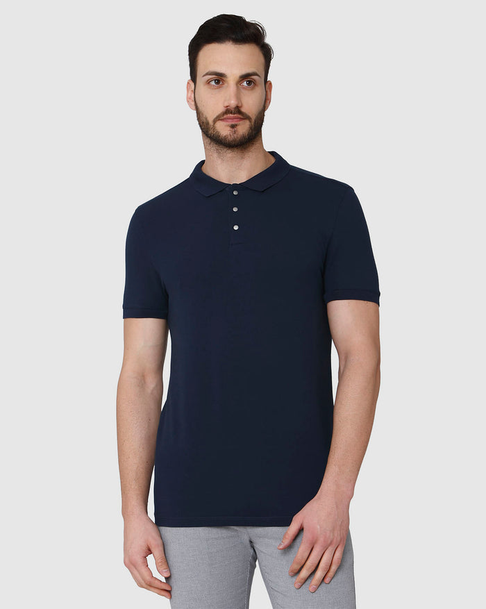 Blue Polo Neck T-Shirt