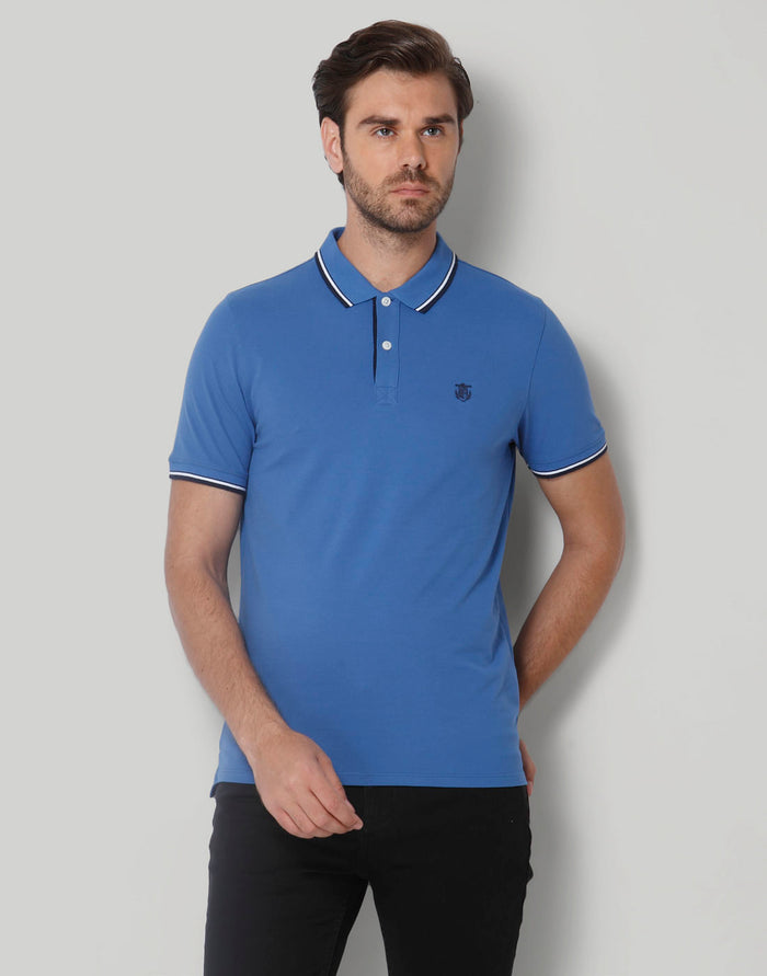Blue Polo Neck T-Shirt
