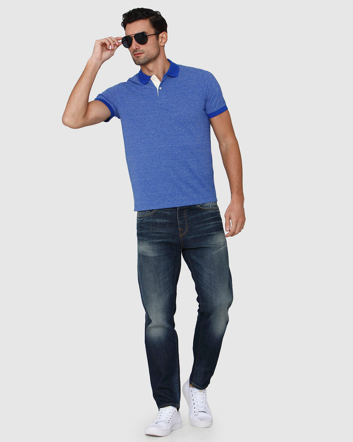 Blue Polo Neck T-Shirt