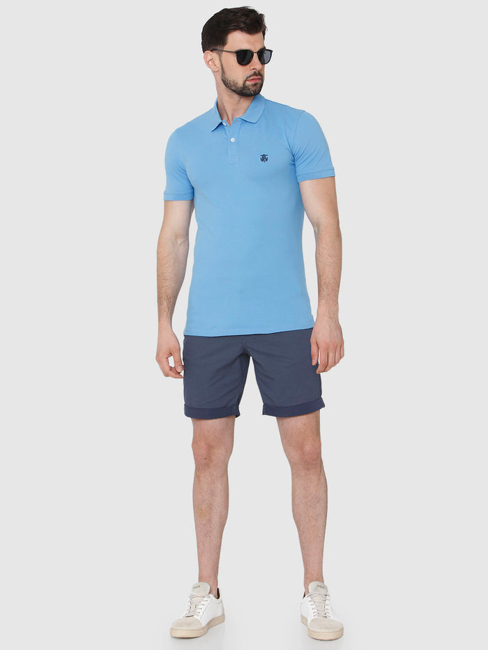 Blue Polo Neck T-Shirt