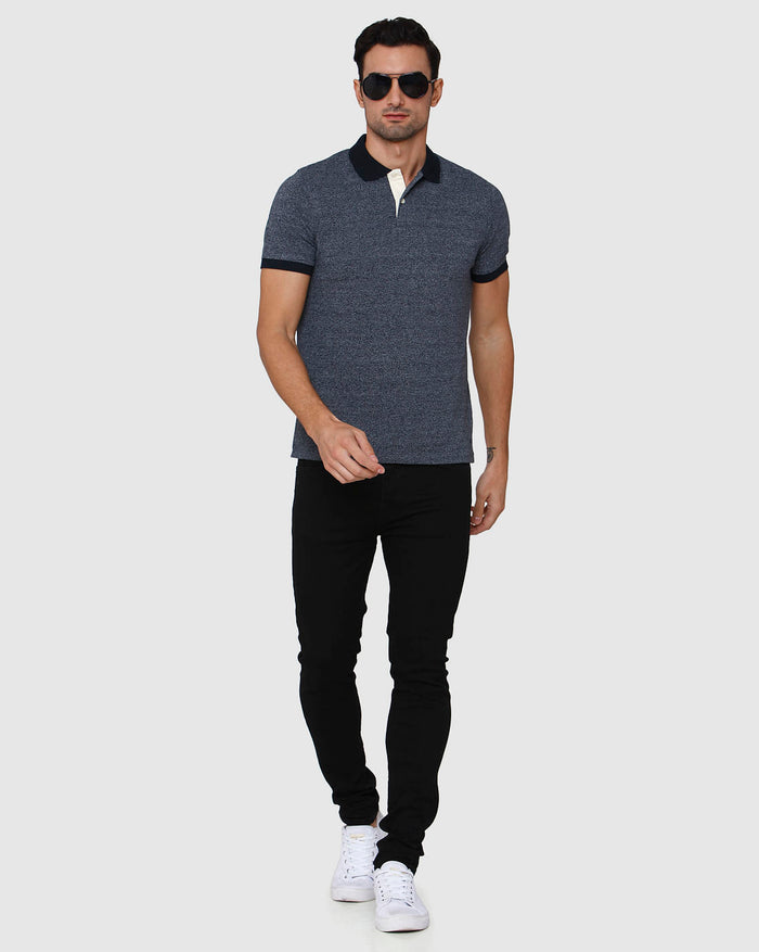 Blue Polo Neck T-Shirt