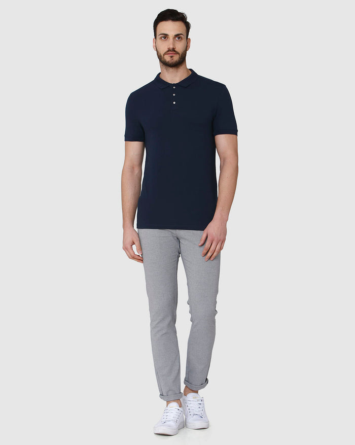 Blue Polo Neck T-Shirt
