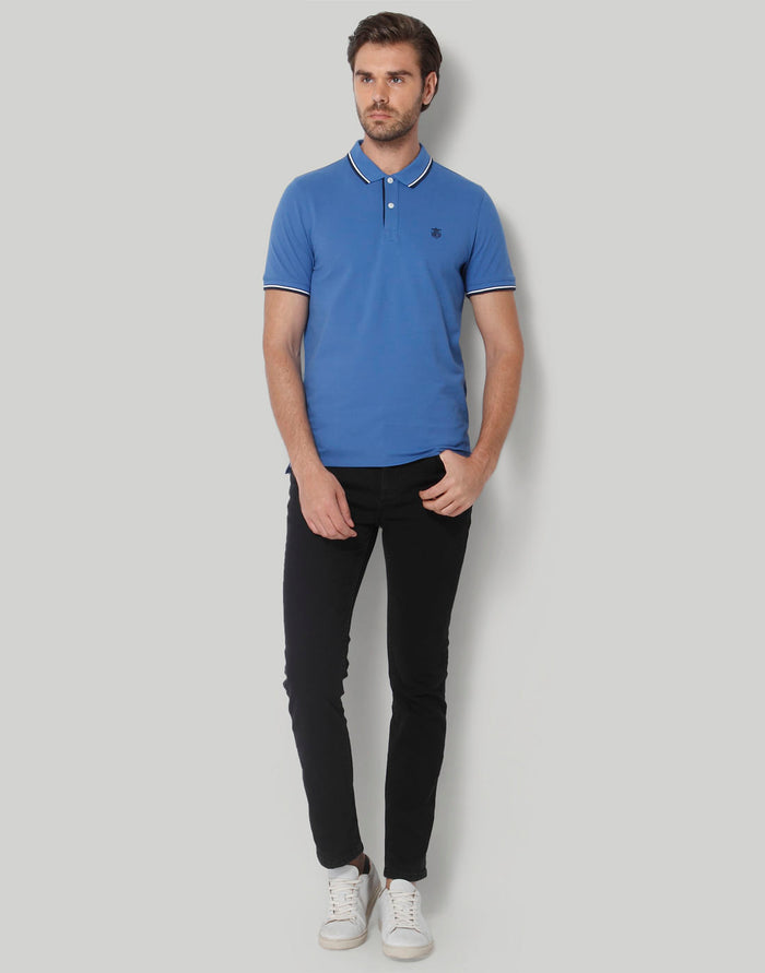 Blue Polo Neck T-Shirt